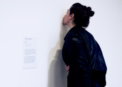  Maria Anwander The Kiss “The Kiss was given to the MoMA as a donation without asking for permission. I entered the museum as a regular visitor and gave an intense French kiss to the wall. Next to the invisible kiss I then fixed a fake label, which