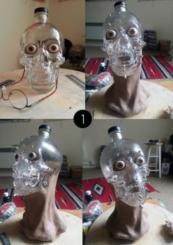 moshita:  Scientists Create the Face of Crystal Skull Vodka From a Bottle  Crystal Skull vodka is probably known for its distinctive bottle. Forensic scientists used the bottle as a base and reconstructed its face - straight out of a crime drama!  