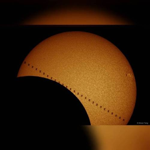 A Fleeting Double Eclipse of the Sun #nasa #apod #solareclipse #iss #internationalspacestation #sun #star #moon #solarsystem #space #science #astronomy