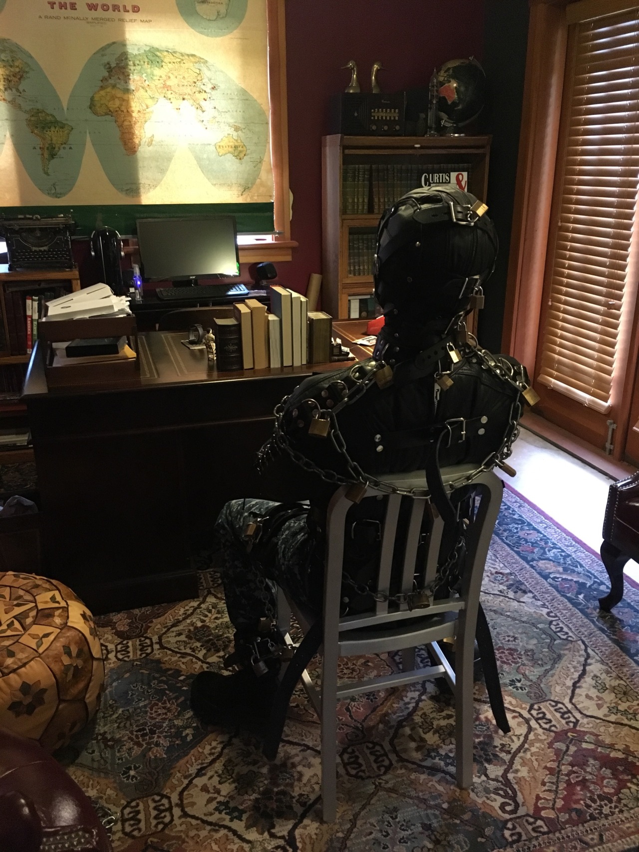 seabondagesadist:  A sailor finds himself in the Navy chair for an afternoon of bondage