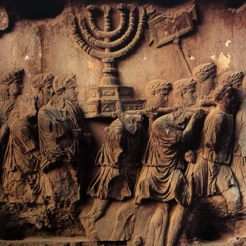 Relief from Arch of Titus, Triumphal procession celebrating the crushing of the Jewish revolt in 70 