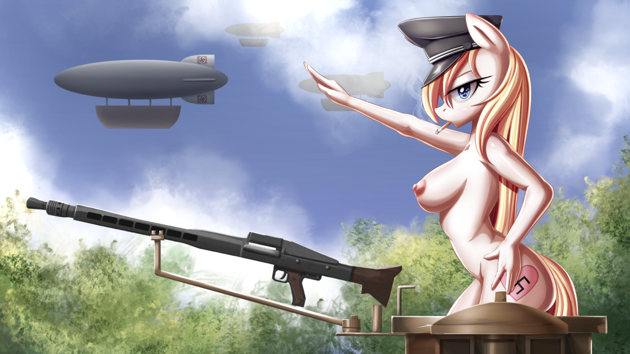 sillyaryanne:  Sieg heils I try to draw gun and (a part of) tank Some lighting and
