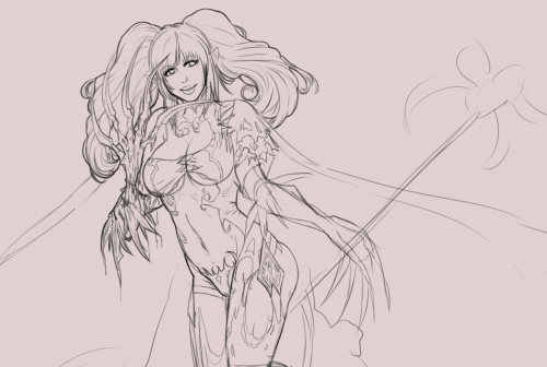 Succubus lineart I’m working on.