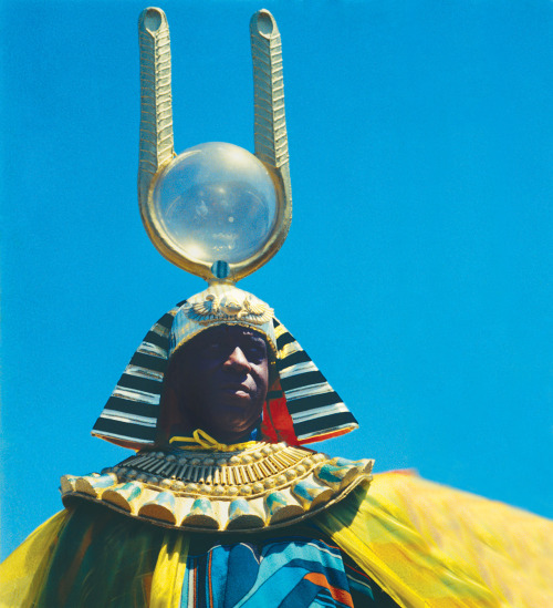 mierdadevida:  Sun Ra on location in California for Space is the Place,early 1970s 