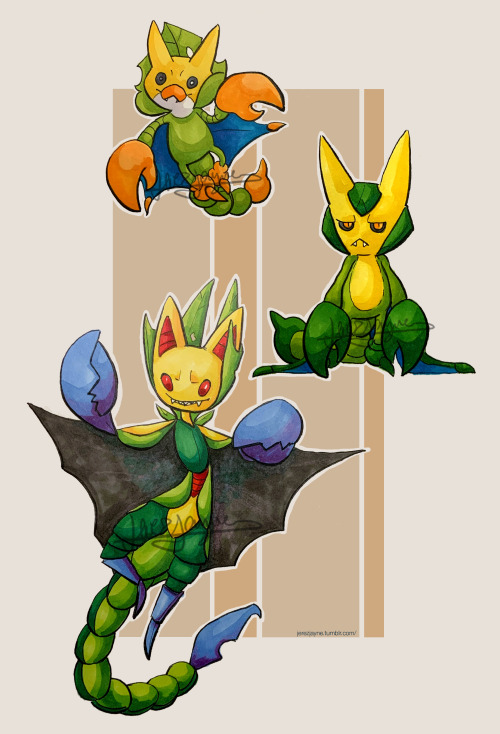 Leavanny and Gliscor evolution line fusions