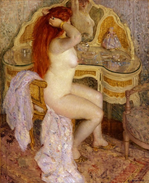 bernar444:“Nude Seated at Her Dressing Table” (1909), oil on canvas

 | Frederick Carl Frieseke | Smithsonian American Art Museum. 