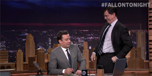 fallontonight:  Stephen Colbert (and a bunch of other celebs) welcomed Jimmy to the Tonight Show by paying up on their 贄 Tonight Show Bet!