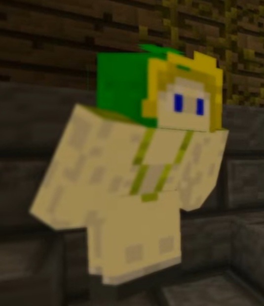 Craftedmovie-era Grian skin of him in a yellow Borat mankini