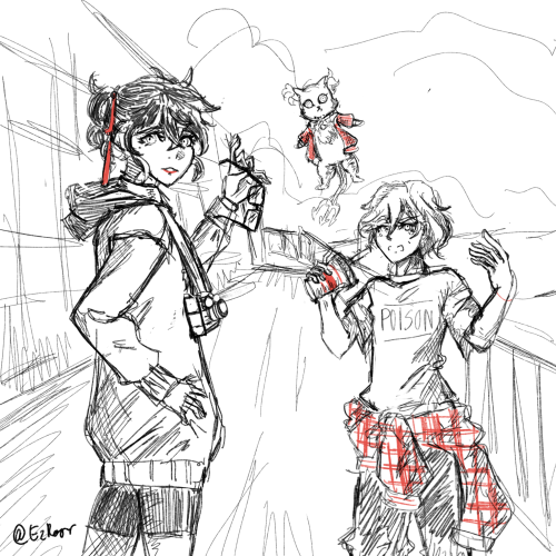 Sketchie Of Weiss Hanging Out With Their Best Friend And Feral Son. Who The Feral Son And The Best Friend