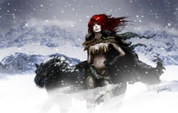 fantasy-scifi:  Red Sonja blizzard by ismaelArt