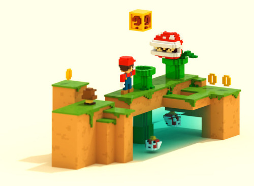 retrogamingblog: Super Mario 3D Model by William Santacruz