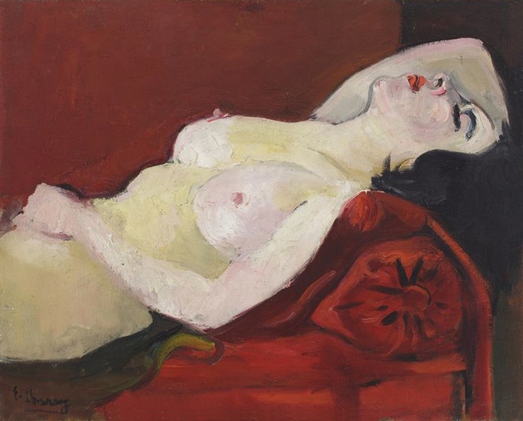 sulphuriclike:  Émilie Charmy_Nude on Red Sofa_1925