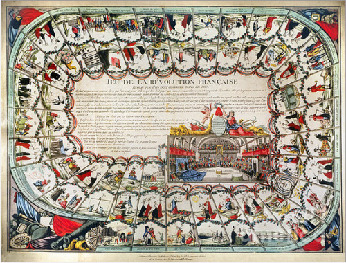 bunniesandbeheadings: FRENCH GAME BOARD, 1791. ‘Game of the French Revolution,’ created in 1791. The