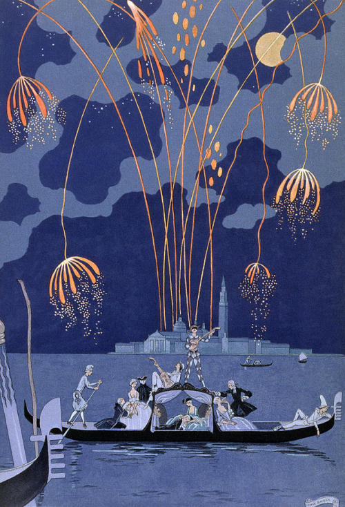 Fireworks in Venice - Georges Barbier  (1882 - 1932)