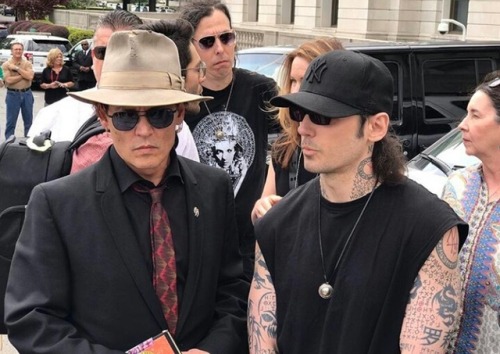 depphead1963: New pictures! Johnny with Damien Echols at the rally calling to end executions in Arka