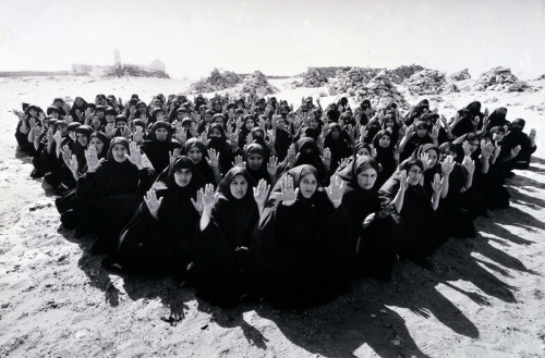 Rapture Series by Shirin Neshat, 1999.  Rapture consists of two projections shown on opposing galler