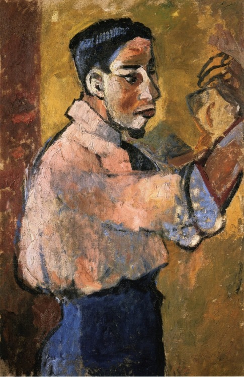 Young Man with a Goatee, 1907, Natalia GoncharovaMedium: oil,canvas