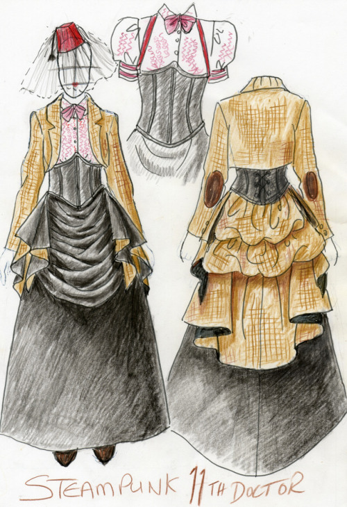 Steampunk 11th Doctor costume idea for a customer.www.frockasaurus.com