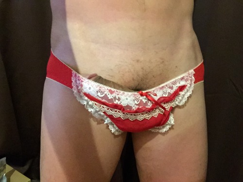 Porn Pics mypantybulgeproject:  Me in new red and white