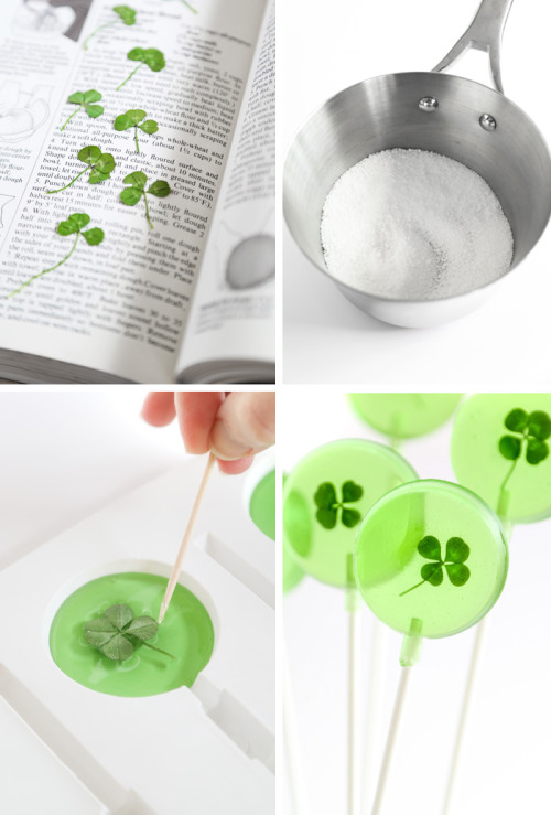 sweetoothgirl: LUCKY FOUR LEAF CLOVER LOLLIPOPS