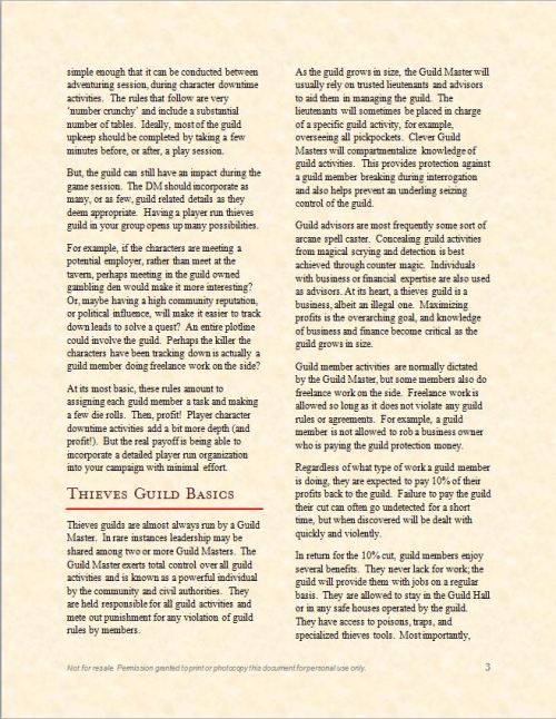 we-are-rogue:Thieves Guilds - Optional Rules for the Establishment and Operation of Player Run Thi