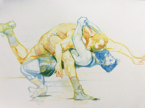 wrestler study9″ x 12″colored pencils on bristol(comments under cut)another piece from my last semes