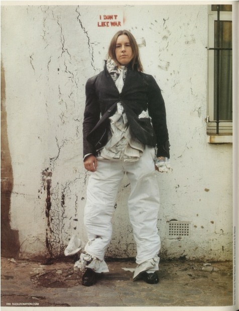 untitled-magazine-research:“Protect and survive”, Sleazenation, 2002 Tara wears boiler suit by Marti