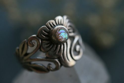 90377:Beautiful old and antique genuine silver rings with mother of pearl are available at my Etsy S