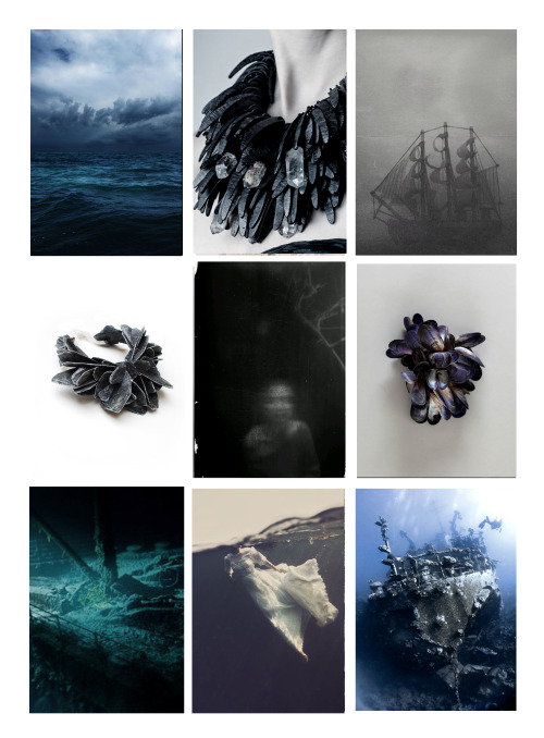 stories-in-the-fog:Moodboards about SHIPWRECK. All that inspirations will lead my textile work. 