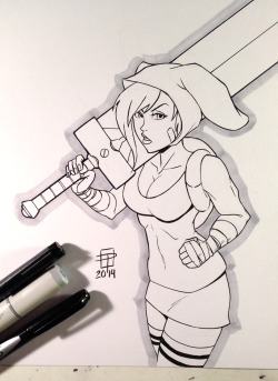 callmepo:  Inktober16 by CallMePo Today’s Inktober image - Fionna from Adventure Time. My Inktober gallery