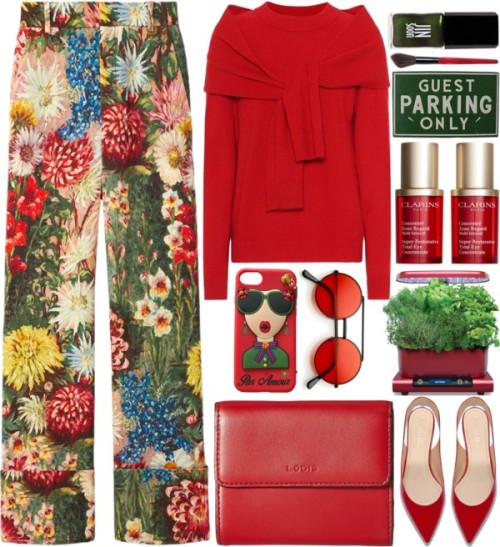 Autumn Day by grozdana-v featuring parking signs ❤ liked on PolyvoreIsa Arfen red sweater, €400 / Gu