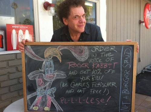 tvskyle:  Follow-up: Charles Fleischer, the voice of Roger Rabbit came to visit Not a Burger Stand! 