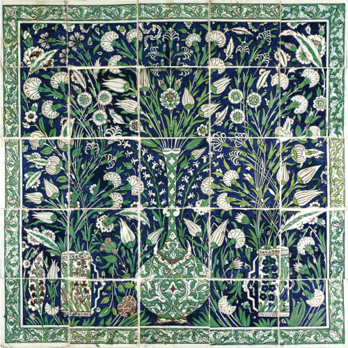 robert-hadley:A Damascus tile panel, probably Syria, 19th century or earlier.