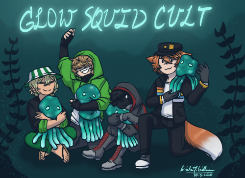 ariaricottoncandy:When the glow squid cult get their plushies early. also rip Tommy and Tubbo, Moobl