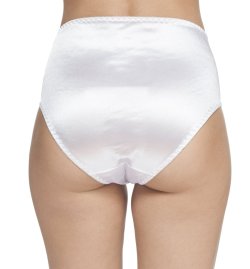 Soft white satin panties feel so good…