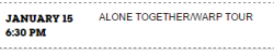 “Alone Together” is now listed