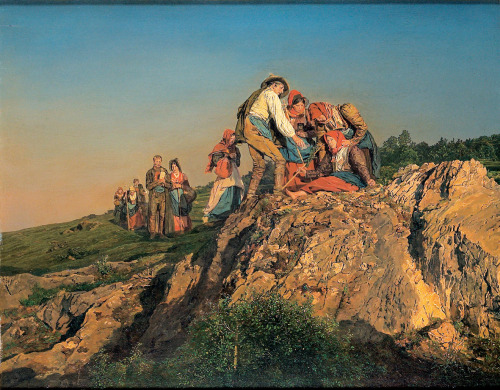 The halted Pilgrimage (The assistance), 1853, Ferdinand Georg Waldmüller