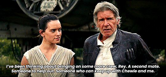 stefani-germanotta:Han asking Luke and Rey to join his crew (requested by anon)