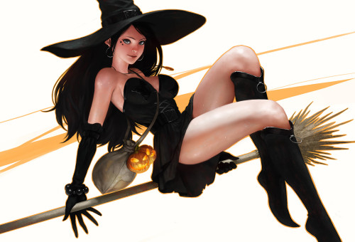 naughtyhalloweenart:Witch by syar