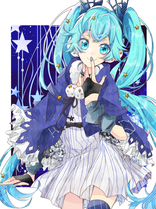 monochrome-miku:“☃” by 天瀬莉皇*Permission was given from the artist to upload. Do not distribute.