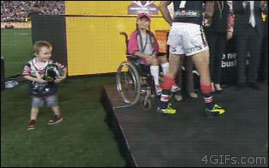 tastefullyoffensive:  Kids Who Shouldn’t Play Sports [via]Previously: Animals Being Jerks 