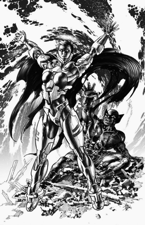 ungoliantschilde:  black and white artwork by Mike Deodato, Jr.