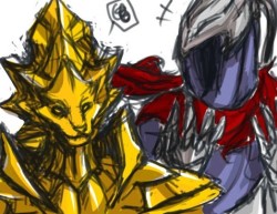 dragon-kalameet:  dragon-kalameet:  // all the (weird) doodle that I have done about Ornstein and Artorias,hope you like it guys  //  //  need to draw stupid things like this again..but I have no ispiration XD //
