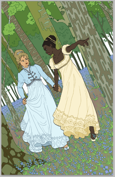 nymaulth: Got flat color and color holds applied to 3 of my 4 historical lesbians illustrations! I&r