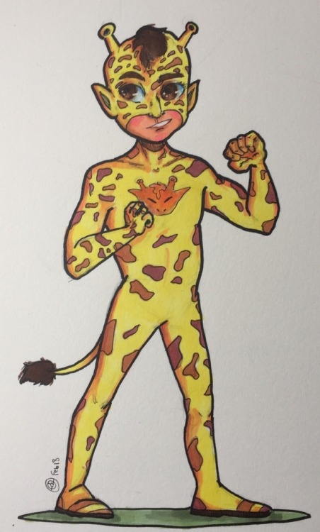 tempurart:Requested by my sister, the new Giraffe superhero.