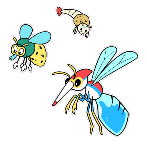 Scrubbug - Larva PokémonType - Water / BugAbility - Shield Dust / Suction Cups / Water Veil (Hidden)