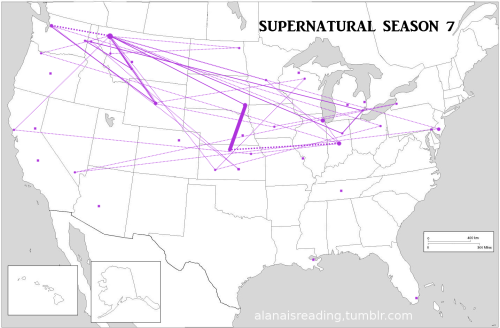 alanaisreading:  I’ve been promising updated maps for months, and here they are.  You can see my other maps at this page,   Please see the following posts for more details about each map. Season 1 with episode details or without episode details