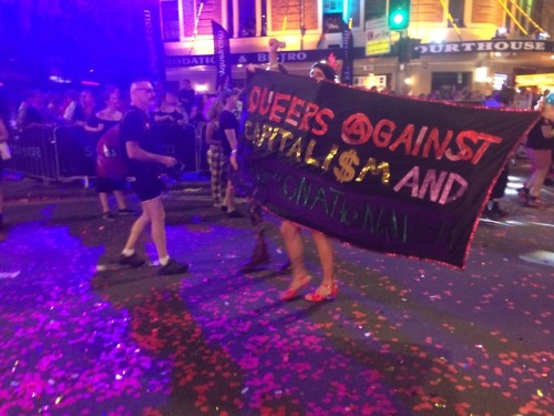 Warrang / Sydney, So-Called Australia: Unauthorised Protest at the Mardi Gras 2018 Parade by Pink Bl