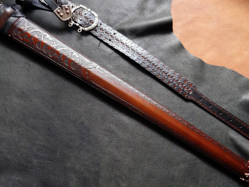 A recently completed scabbard for a custom sword made by Eric McHugh, of Crown Forge.