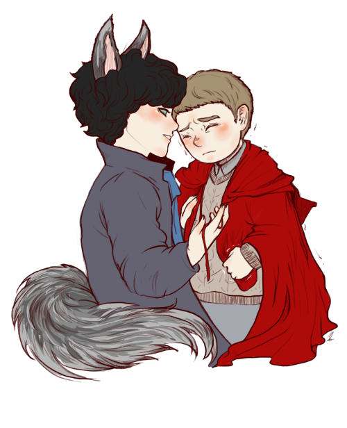 mydirtytinyroom: Redridinghood!Jawn and BadWolf!Sherlock.